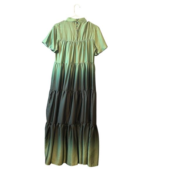 Anthropologie Corey Lynn Calter Gianna Tiered Maxi Dress Green Ombre Size XS New - Picture 6 of 8